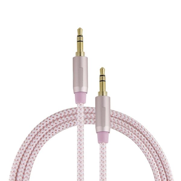 Cabo de Áudio P2 Stéreo Premium Ouro Rosa