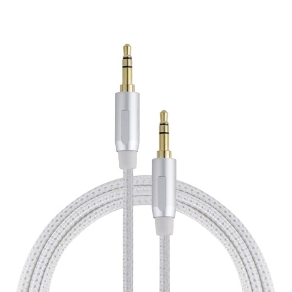 Cabo de Áudio Stereo P2 Premium Prata